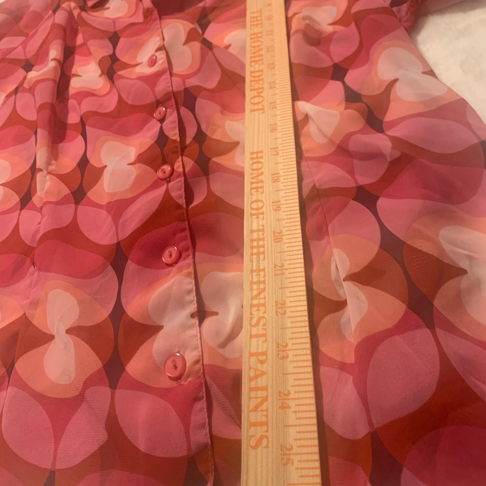 Plus NOTATIONS Rosey Top, Sheer,Long Sleeved Romantic,Easy-to-Pack!Reds& Pinks - Picture 7 of 11